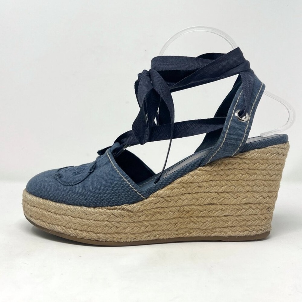 Prada Denim Espadrilles Platforms Sandals EU40 US9.5-10 - Picture 5 of 10